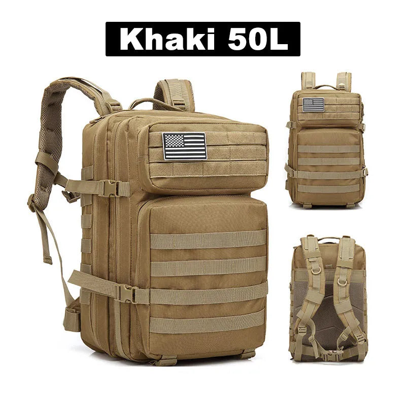 Ameria™ 50L Tactical Backpack – Waterproof Outdoor