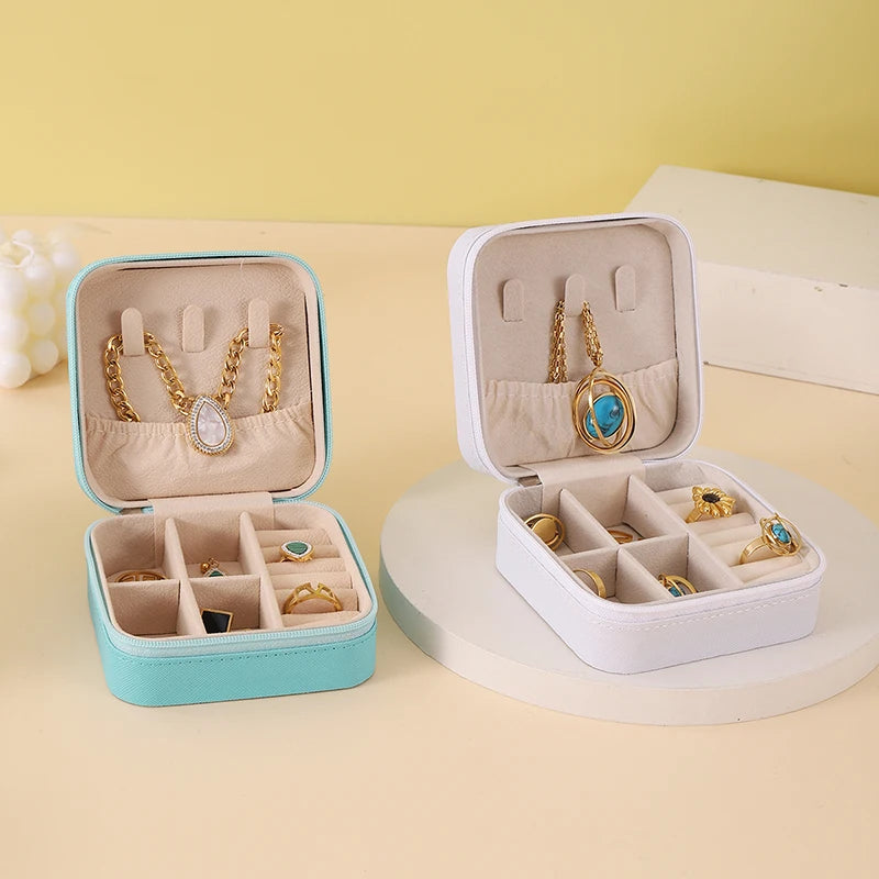 Ameria™ Travel Jewelry Case – Portable Leather Organizer