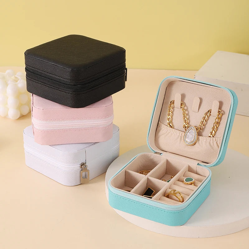 Ameria™ Travel Jewelry Case – Portable Leather Organizer