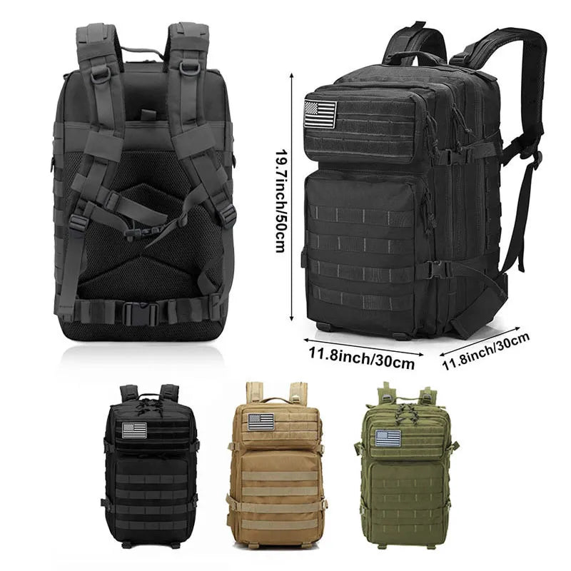 Ameria™ 50L Tactical Backpack – Waterproof Outdoor
