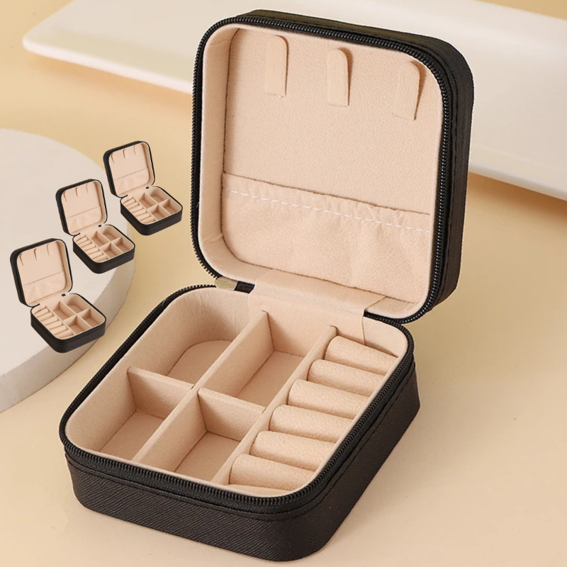 Ameria™ Travel Jewelry Case – Portable Leather Organizer