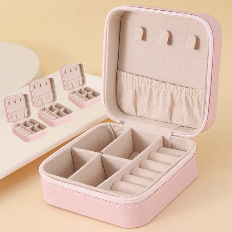 Ameria™ Travel Jewelry Case – Portable Leather Organizer
