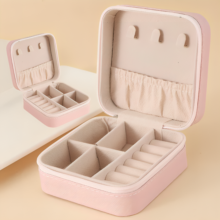 Ameria™ Travel Jewelry Case – Portable Leather Organizer
