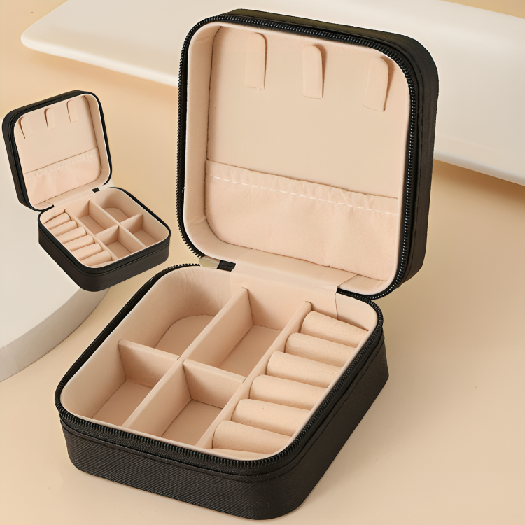 Ameria™ Travel Jewelry Case – Portable Leather Organizer