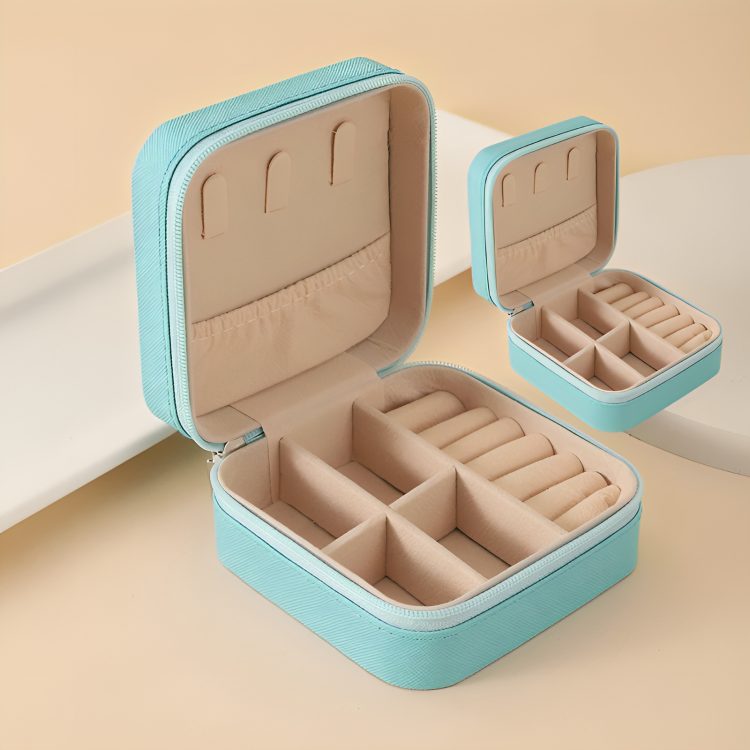 Ameria™ Travel Jewelry Case – Portable Leather Organizer