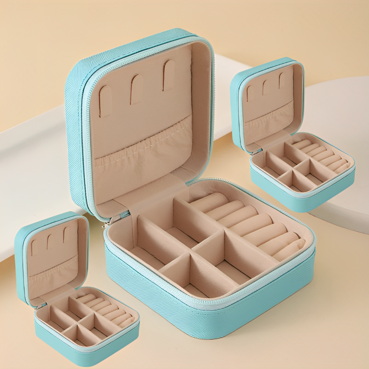 Ameria™ Travel Jewelry Case – Portable Leather Organizer