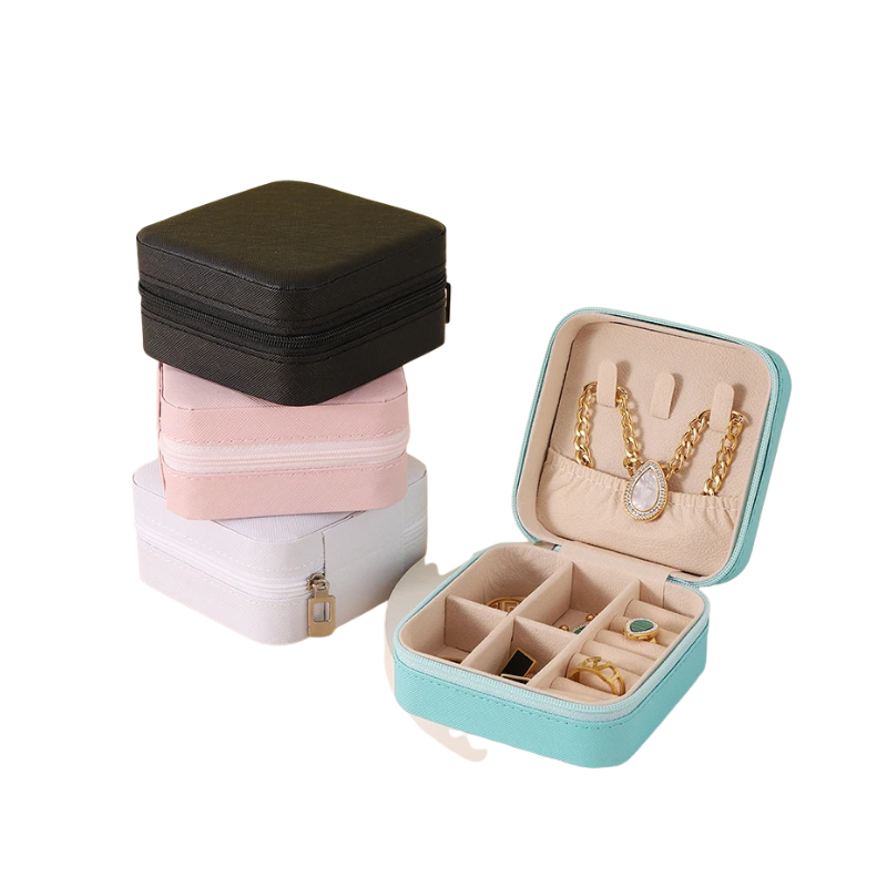 Ameria™ Travel Jewelry Case – Portable Leather Organizer